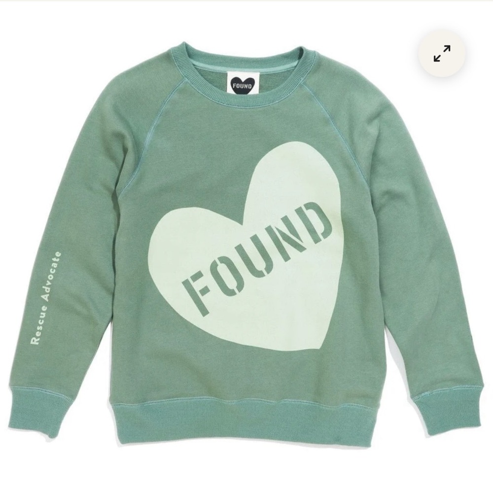 FOUND Big Full Heart Sweatshirt w/ “Loved” stitching